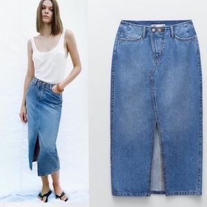 Zara Denim Skirt, Sz Lg.